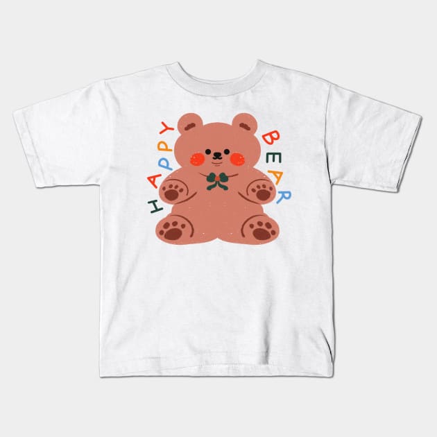 HAPPY BEAR Kids T-Shirt by SORULAND